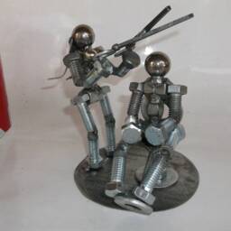 Female Hair Dresser, Metal Bolt Figurine, People - thumbnail 3