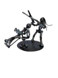 Female Hair Dresser, Metal Bolt Figurine, People