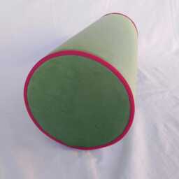 Green Velvet Bolster Pillow Contrast Pink Trim, Daybed Decor - thumbnail 3