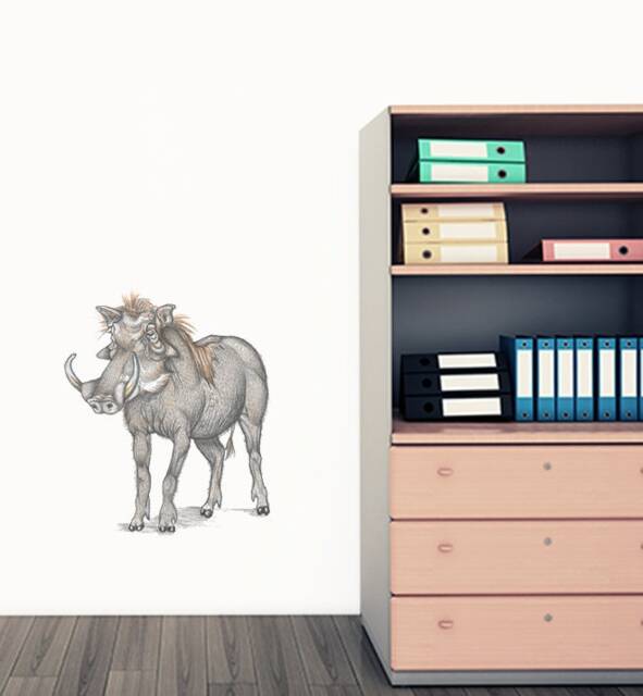 Warthog Wall Sticker Decal - Kids Stickers, Animals Childrens Decals, Art, Room, Girl, Boy