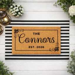 Personalised Family Door Sign Doormat - Established Date Design - thumbnail 3