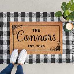 Personalised Family Door Sign Doormat - Established Date Design - thumbnail 4