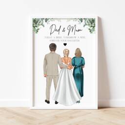 Personalised Parents Of The Bride Print, Gift, Mother Father Groom - thumbnail 1