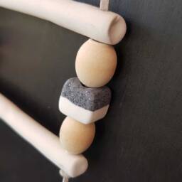 Driftwood Grey & White Clay Wall Hanging - thumbnail 4