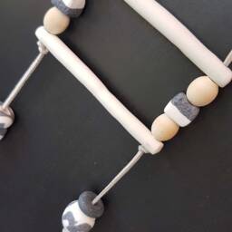 Driftwood Grey & White Clay Wall Hanging - thumbnail 2