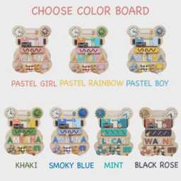 Personalize Montessori Bear Baby Busy Board Kids Wooden Name Puzzle Shower Gift Development Tolder Toys Educational 1st Birthday - thumbnail 2