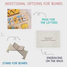 Personalize Montessori Bear Baby Busy Board Kids Wooden Name Puzzle Shower Gift Development Tolder Toys Educational 1st Birthday - thumbnail 3