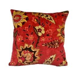 Colefax & Fowler - Solomon Red Stunning Bold Floral Velvet Cushion Cover Handmade Throw Pillow Luxury Home Decor - thumbnail 2