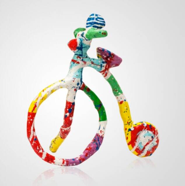 Handmade Pop Art Bicycle Sculpture, Mixed Media Bike - image 1