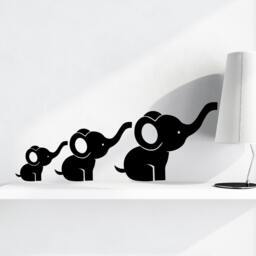 Wall Decals Elephant Decal - Sticker Family Nursery Kids Room Decor Set Of 3 Mm142 - thumbnail 1