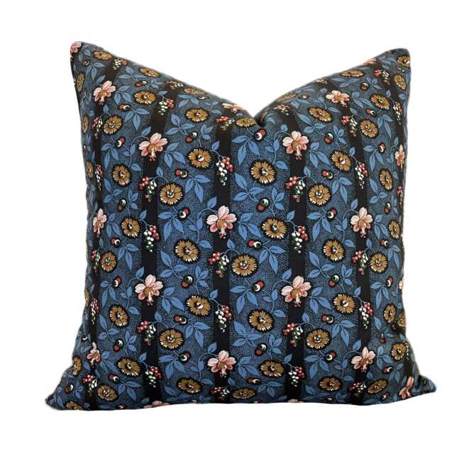 Schumacher La Rue Stripe Midnight Cushion Cover Pillow Double Sided - image 1