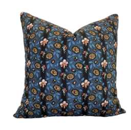 Schumacher La Rue Stripe Midnight Cushion Cover Pillow Double Sided - thumbnail 1
