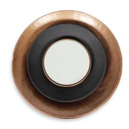 Maya Antique Brass & Black Large Round Mirror - thumbnail 3