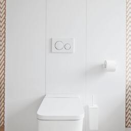 White Toilet Bruh Mugo, Modern Bathroom Accessories, Farmhouse Modern Brush, Hanging Toilet Brush, Dabstory - thumbnail 2