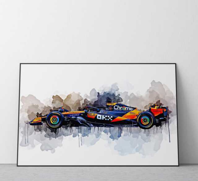 Oscar Piastri F1 Car Art Print - Mclaren Racing Poster #554 - image 1