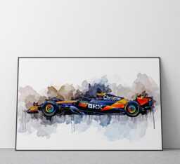 Oscar Piastri F1 Car Art Print - Mclaren Racing Poster #554 - thumbnail 1