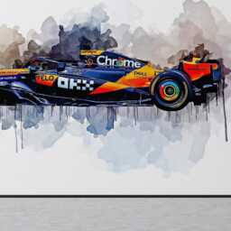 Oscar Piastri F1 Car Art Print - Mclaren Racing Poster #554 - thumbnail 2