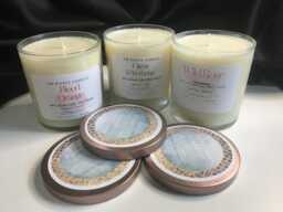 11 Oz Handmade Scented Soy Candles, Set Of 3 - Glass Jar Candles