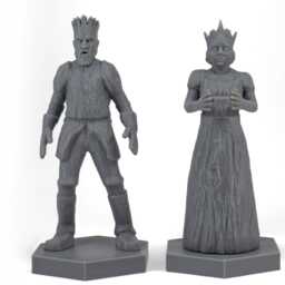 Wooden King & Queen - The Whorkshop - 121 Eaglemoss Scale 3D Print Figurine - thumbnail 3