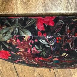 Black Tropical Floral Boho Style Cotton Velvet Cushion Cover 50x50cm - thumbnail 2