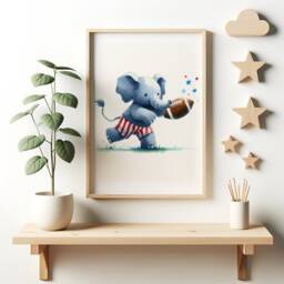 Animal Sports Nursery Wall Art - Set Of 3 Posters - Boys Girls Bedroom Decor Kids Sport Prints Baby Boy Playroom Artwork Girl Gift - thumbnail 3