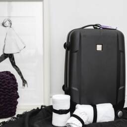 White Linen Waffle Weave Travel Towel With Belt - Lightweight & Soft, Quick-Dry, Compact - thumbnail 2