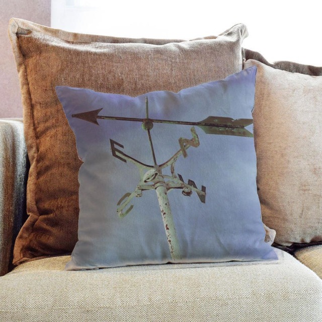 Weather Vane Windphotography - Decorative Pillow Throw Cushion Fabric , Case Cover Or With Filling