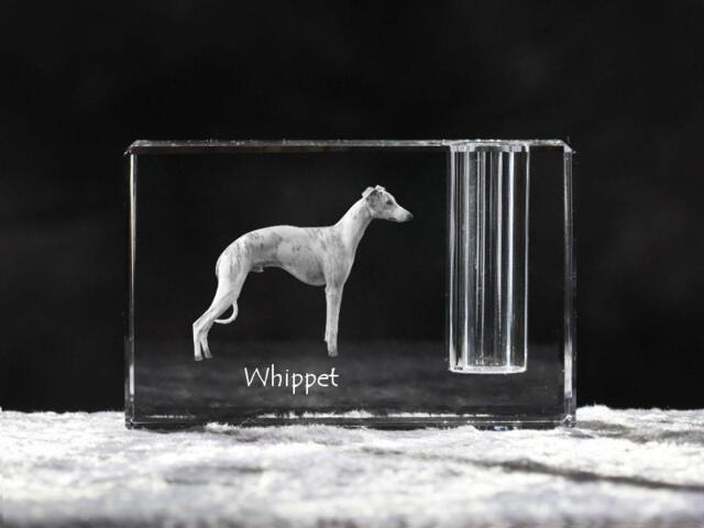Whippet, Crystal Pen Holder With Dog, Souvenir, Decoration, Limited Edition, Collection - image 1