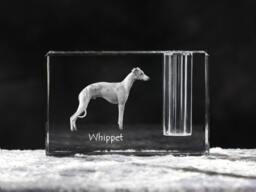 Whippet, Crystal Pen Holder With Dog, Souvenir, Decoration, Limited Edition, Collection - thumbnail 1