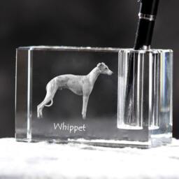 Whippet, Crystal Pen Holder With Dog, Souvenir, Decoration, Limited Edition, Collection - thumbnail 2