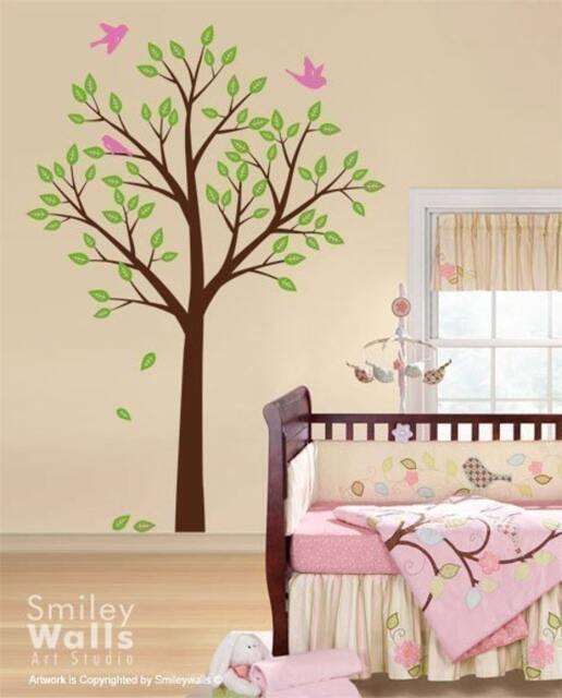 Tree & Birds Wall Decal, Nursery Baby Room Decor, Sticker, Decor - image 1