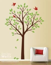 Tree & Birds Wall Decal, Nursery Baby Room Decor, Sticker, Decor - thumbnail 3