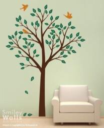 Tree & Birds Wall Decal, Nursery Baby Room Decor, Sticker, Decor - thumbnail 2