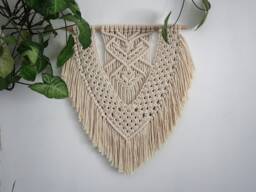 "Modern Macrame Wall Hanging Unbleached Cotton Rope, Beach House Decor - 22"" X 27" - thumbnail 1