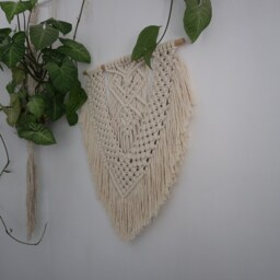 "Modern Macrame Wall Hanging Unbleached Cotton Rope, Beach House Decor - 22"" X 27" - thumbnail 4
