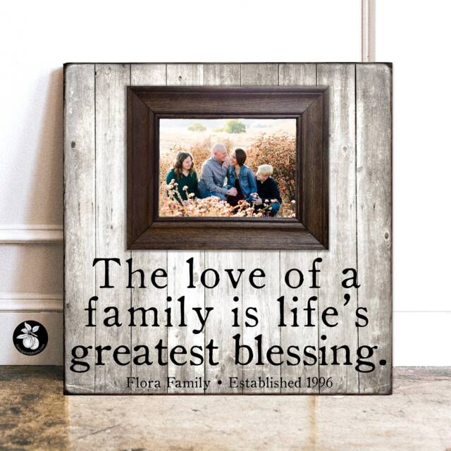 Established Sign With Picture Frame, Family Name Wood, The Love Of A Family Is Life's Greatest Blessing, Last Sign, Wedding Gift - image 1