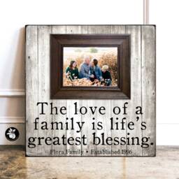 Established Sign With Picture Frame, Family Name Wood, The Love Of A Family Is Life's Greatest Blessing, Last Sign, Wedding Gift - thumbnail 1