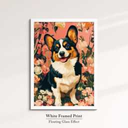 Welsh Corgi Abstract Oil Painting Framed Canvas & Print Large Sizes Wall Art Poster Pet Home Decor Interior Dog Lover Gift Idea - thumbnail 3