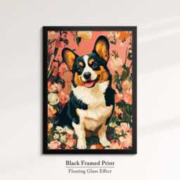 Welsh Corgi Abstract Oil Painting Framed Canvas & Print Large Sizes Wall Art Poster Pet Home Decor Interior Dog Lover Gift Idea - thumbnail 2