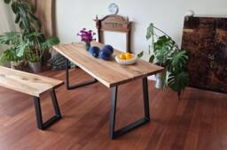 Dining Table, Modern Wood Artisan Kitchen Live Edge Walnut Organic, Handcrafted - thumbnail 1