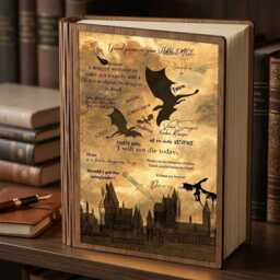 Fourth Wing Dragon Book Lamp, Basgiath War College Led Foldable Night Light Decor - thumbnail 3