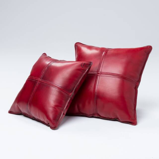 Red Leather Pillow Cover - image 1