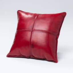 Red Leather Pillow Cover - thumbnail 2