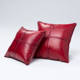Red Leather Pillow Cover - thumbnail 1