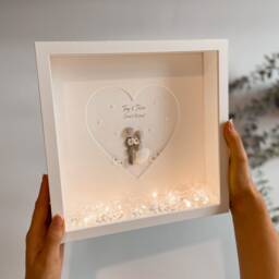 30Th Anniversary Pearl Pebble Art Picture Frame Personalised Custom Wedding Gift For Couple - thumbnail 1
