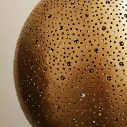 Handmade Moroccan Pendant Light Engraved Copper Ball Lamp - thumbnail 4
