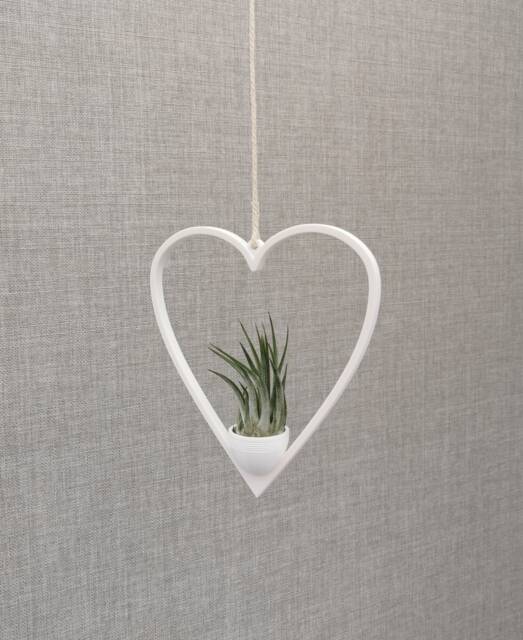 Heart Air Plant Hanger With Pot Modern Home Decor - image 1