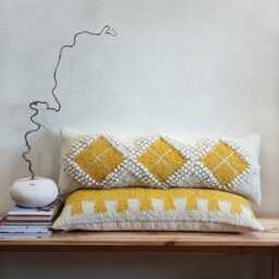 Wool Lumbar Pillow, Rectangular Throw Colorful Rustic Pillows, Accent Pillow , Decorative Living Room Cushion - thumbnail 4