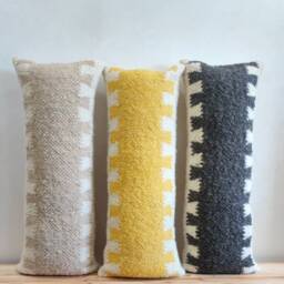 Wool Lumbar Pillow, Rectangular Throw Colorful Rustic Pillows, Accent Pillow , Decorative Living Room Cushion - thumbnail 2