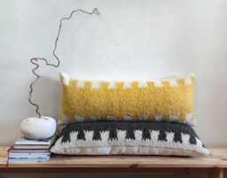 Wool Lumbar Pillow, Rectangular Throw Colorful Rustic Pillows, Accent Pillow , Decorative Living Room Cushion